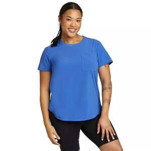 Eddie Bauer Departure short sleeve pocket T-shirt women's Large blue